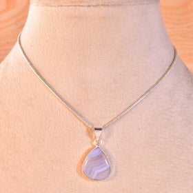 NATURAL BLUE LACE AGATE PENDANT