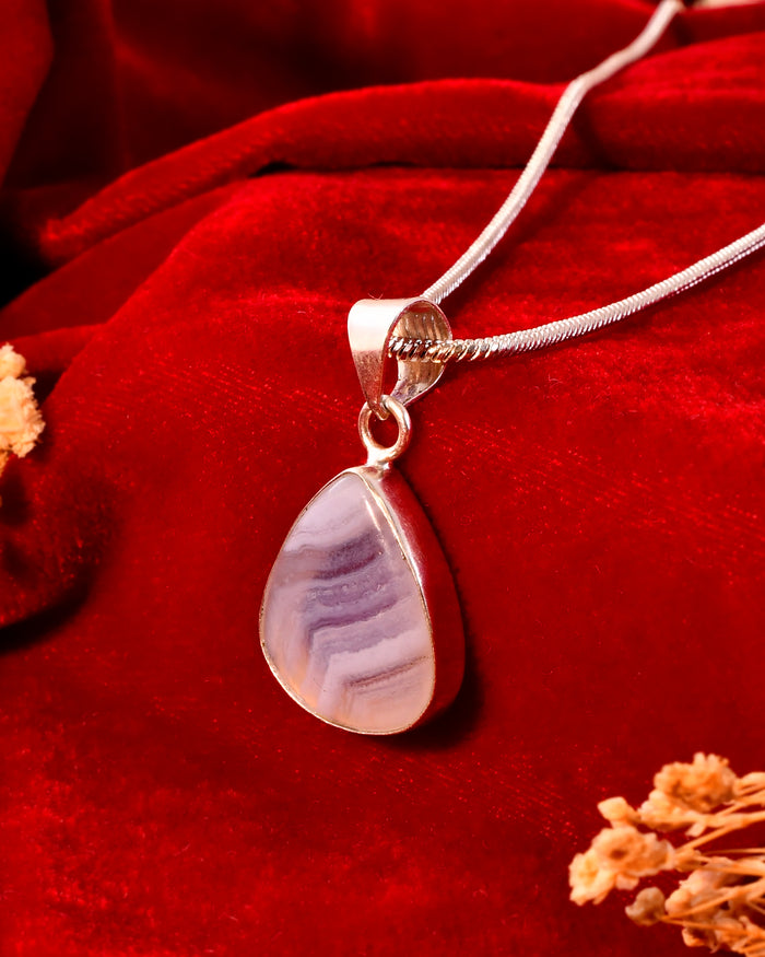 NATURAL BLUE LACE AGATE PENDANT