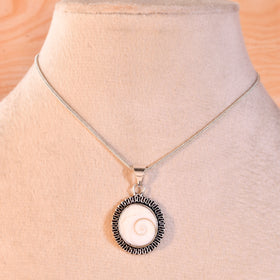 NATURAL SHIVA EYE ( GOMTI CHAKRA)  PENDANT