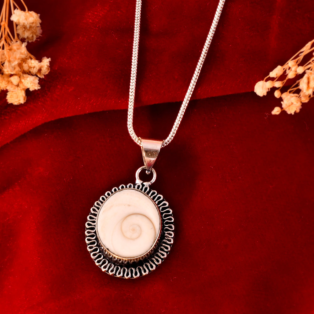 NATURAL SHIVA EYE ( GOMTI CHAKRA)  PENDANT