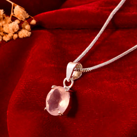 Natural Facited Rose quartz Pendant