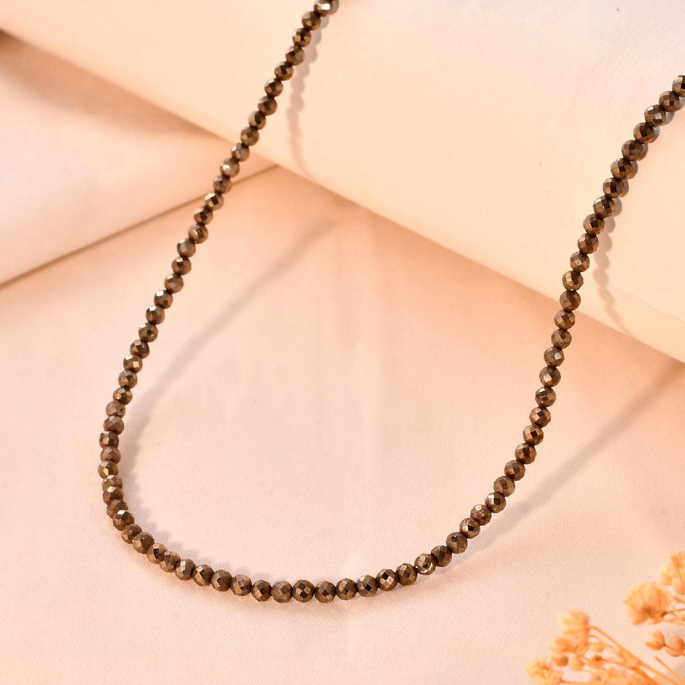 Natural  Faceted Pyrite  Necklace