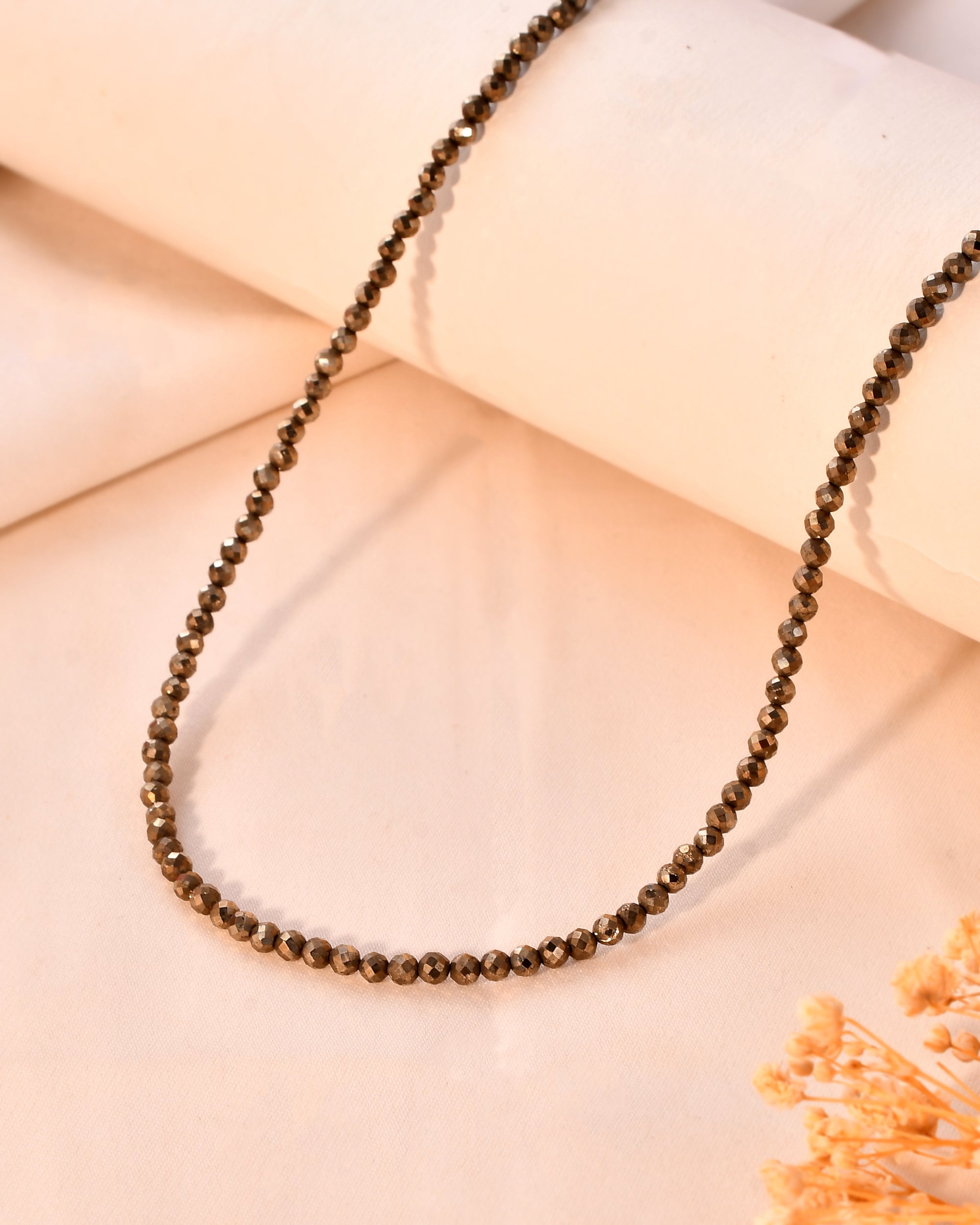 Natural  Faceted Pyrite  Necklace