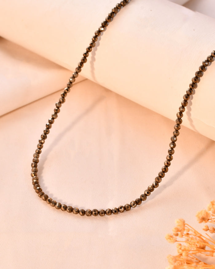 Natural  Faceted Pyrite  Necklace