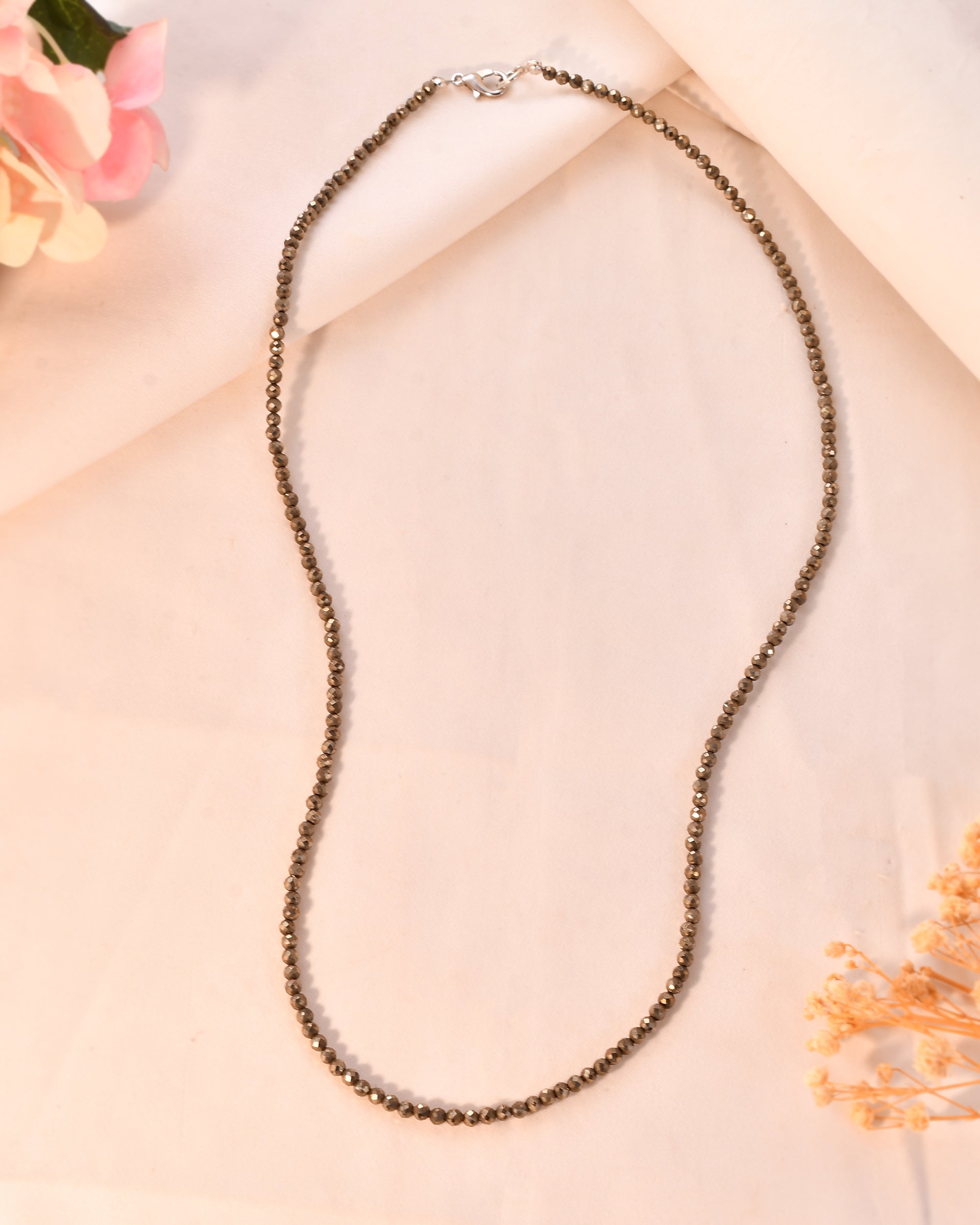 Natural  Faceted Pyrite  Necklace
