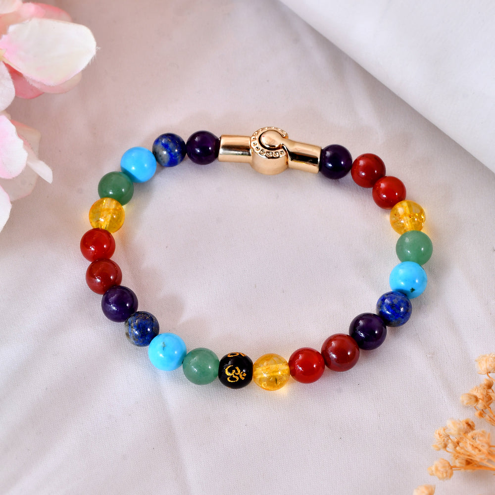 7 Chakra Bracelet  With  Magnet Lock