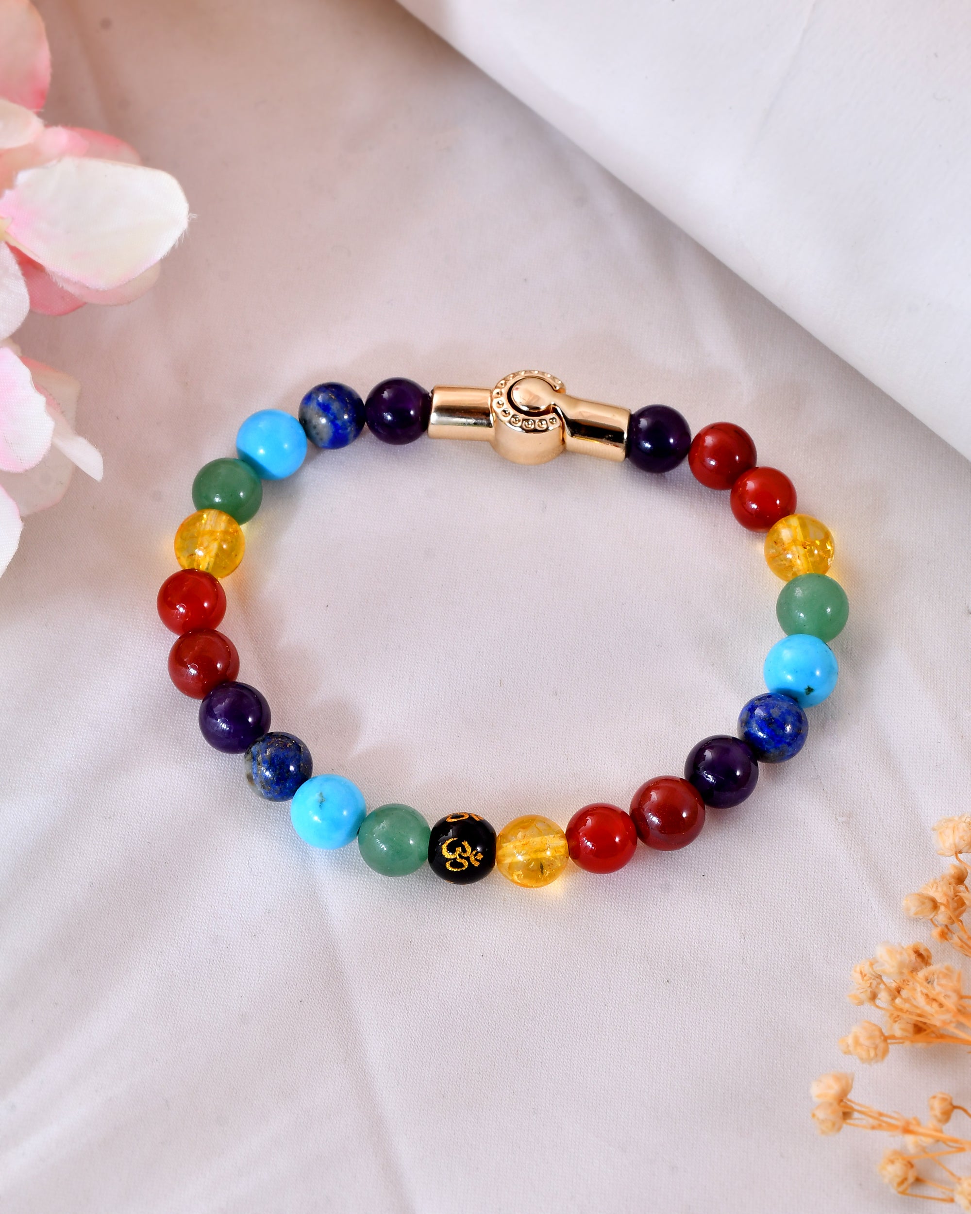 7 Chakra Bracelet  With  Magnet Lock
