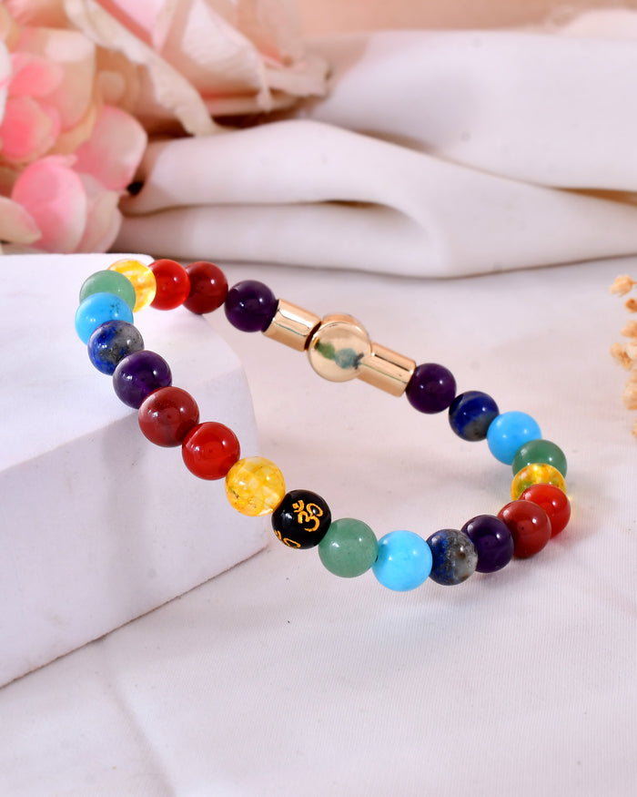 7 Chakra Bracelet  With  Magnet Lock
