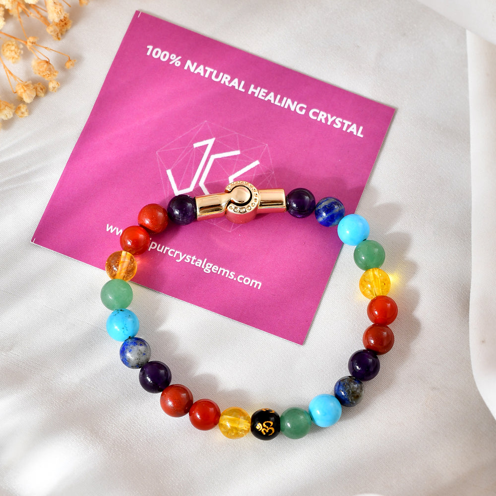 7 Chakra Bracelet  With  Magnet Lock
