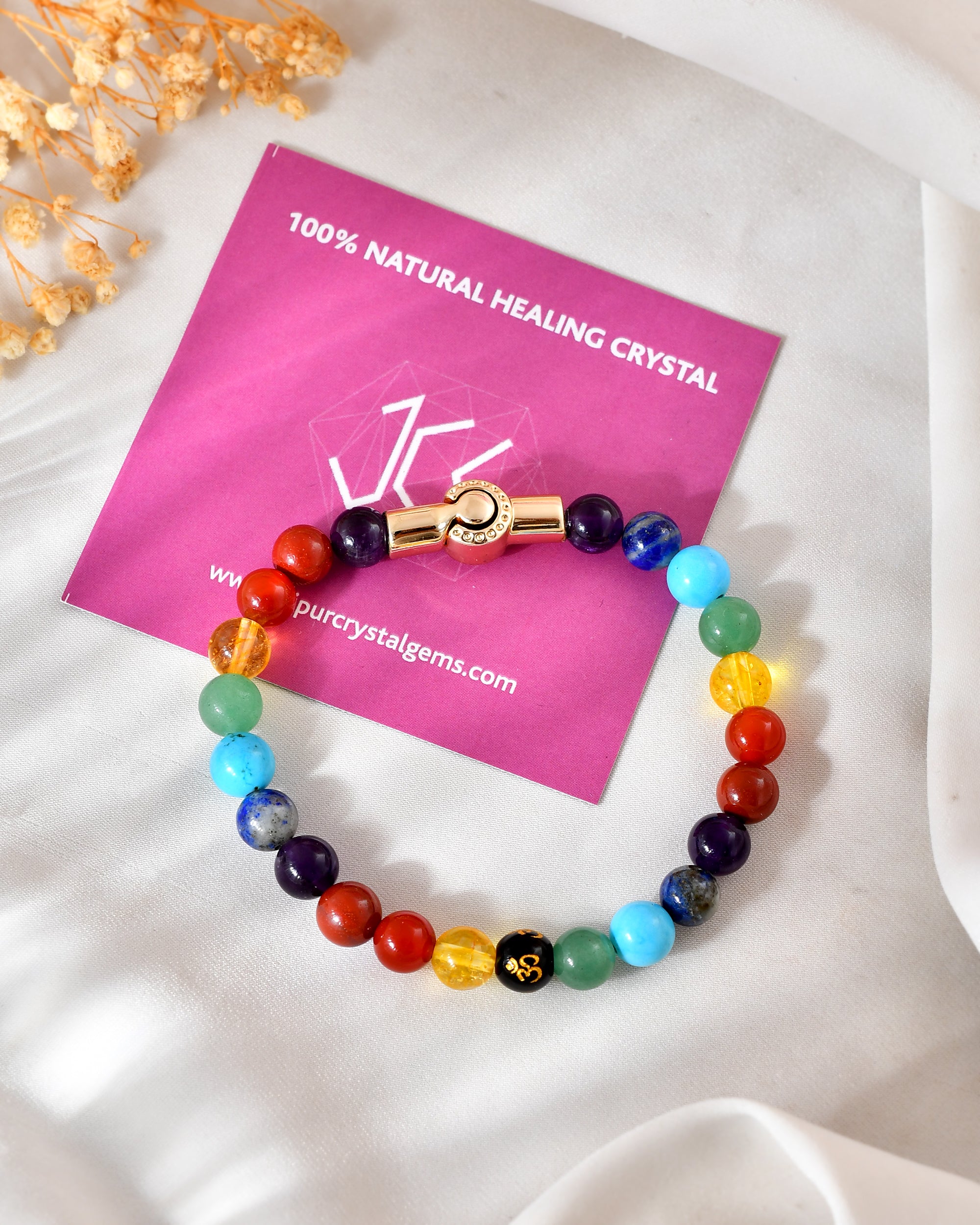 7 Chakra Bracelet  With  Magnet Lock