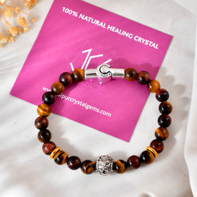 Tiger Eye Lion Bracelet With Magnetic Lock