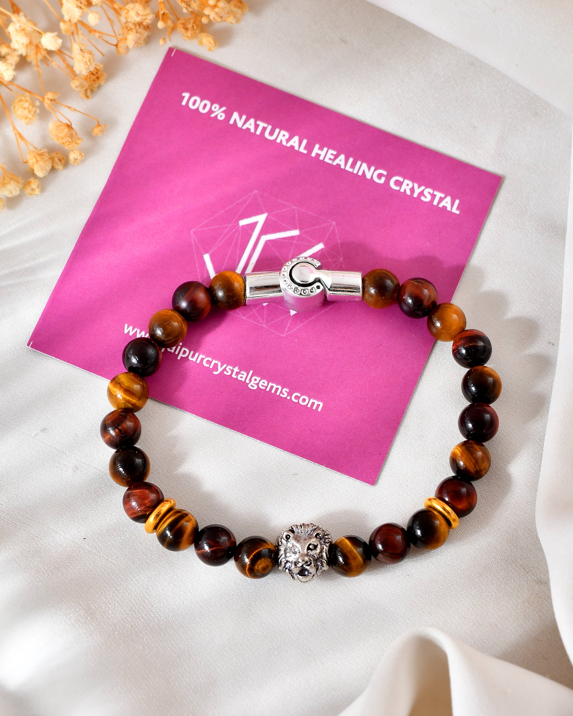 Tiger Eye Lion Bracelet With Magnetic Lock