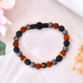 Natural Om Bracelet With Magnetic Lock