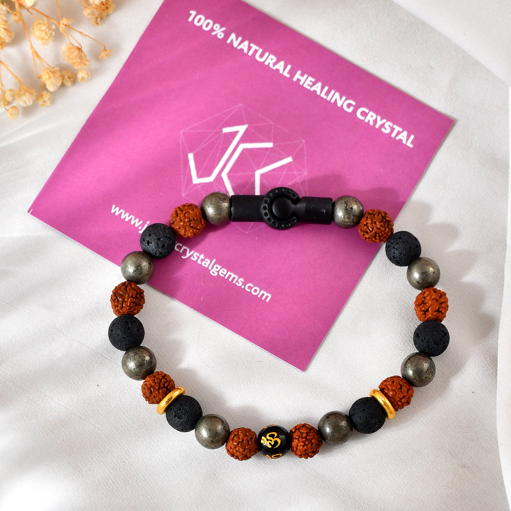 Natural Om Bracelet With Magnetic Lock