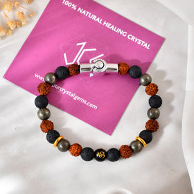 Om Bracelet With Silver  Magnet Lock