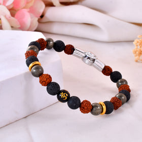 Om Bracelet With Silver  Magnet Lock