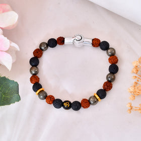 Om Bracelet With Silver  Magnet Lock