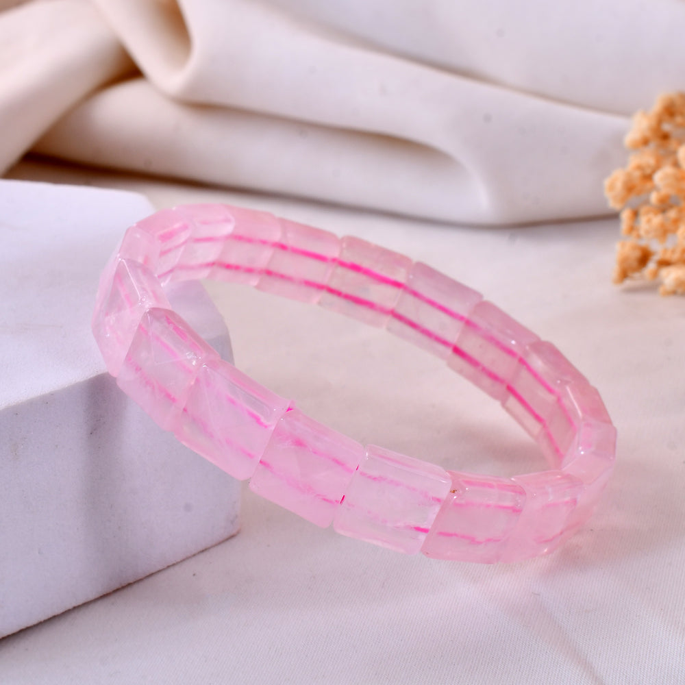 Rose Quartz Pyramid Bracelet