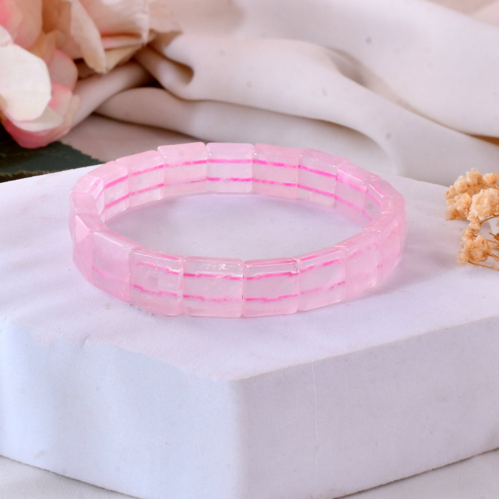 Rose Quartz Pyramid Bracelet
