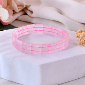 Rose Quartz Pyramid Bracelet