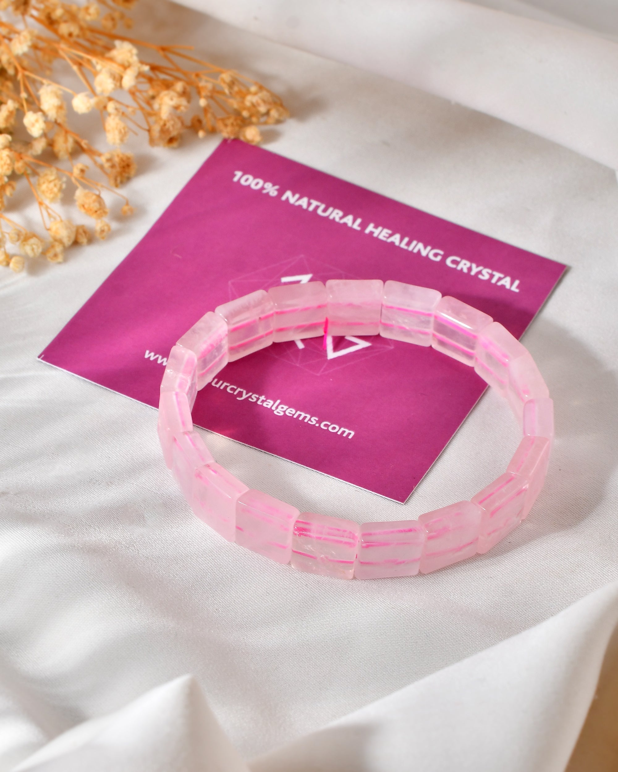 Rose Quartz Pyramid Bracelet