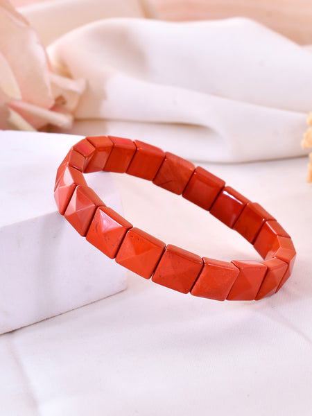 red jasper pyramid bracelet