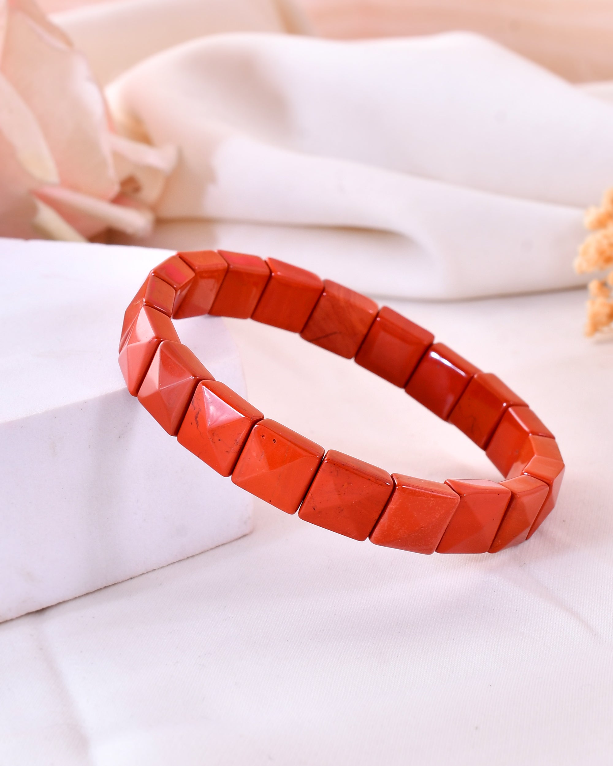 red jasper pyramid bracelet
