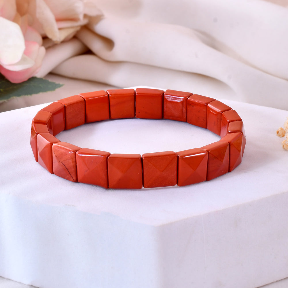 red jasper pyramid bracelet