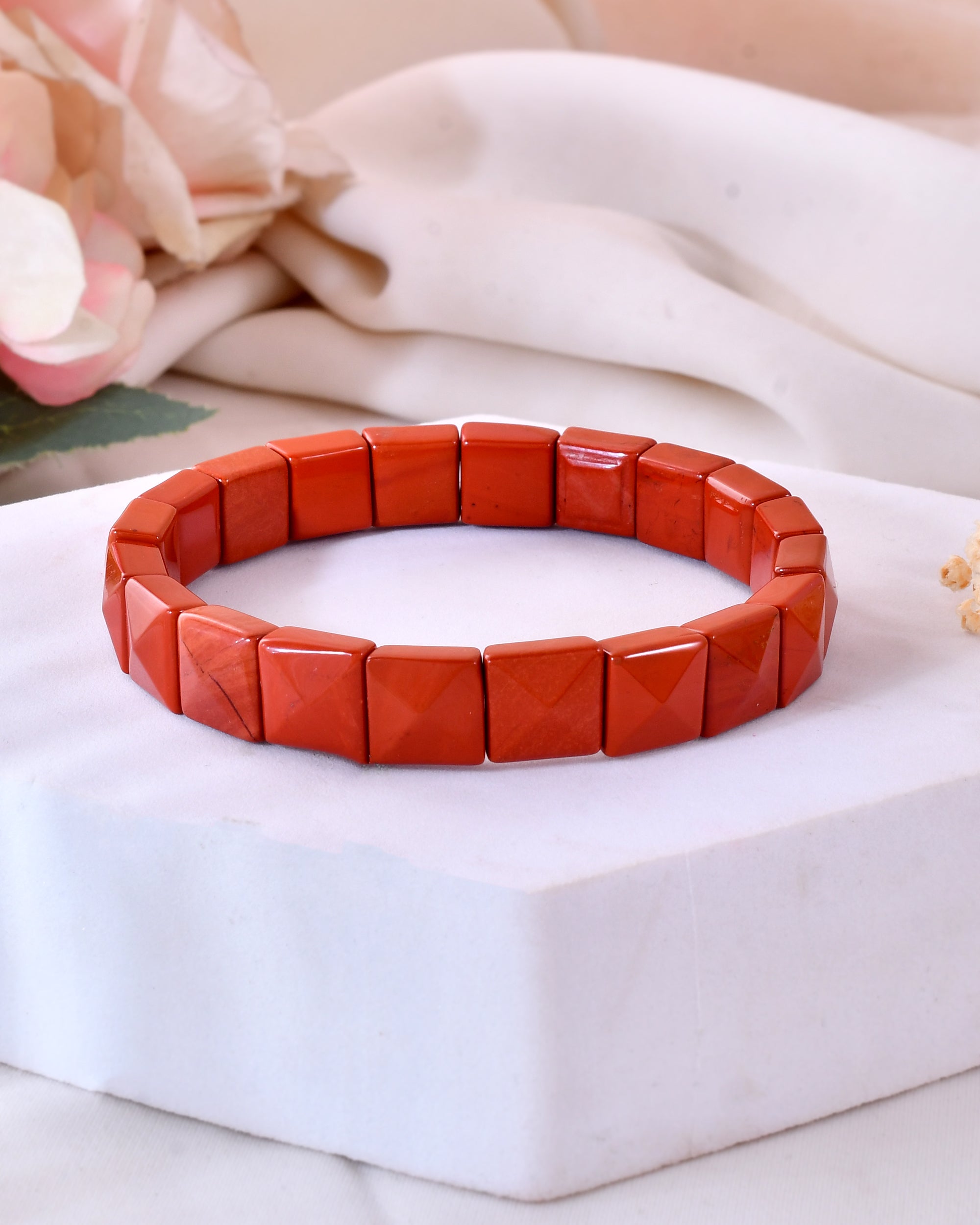 red jasper pyramid bracelet