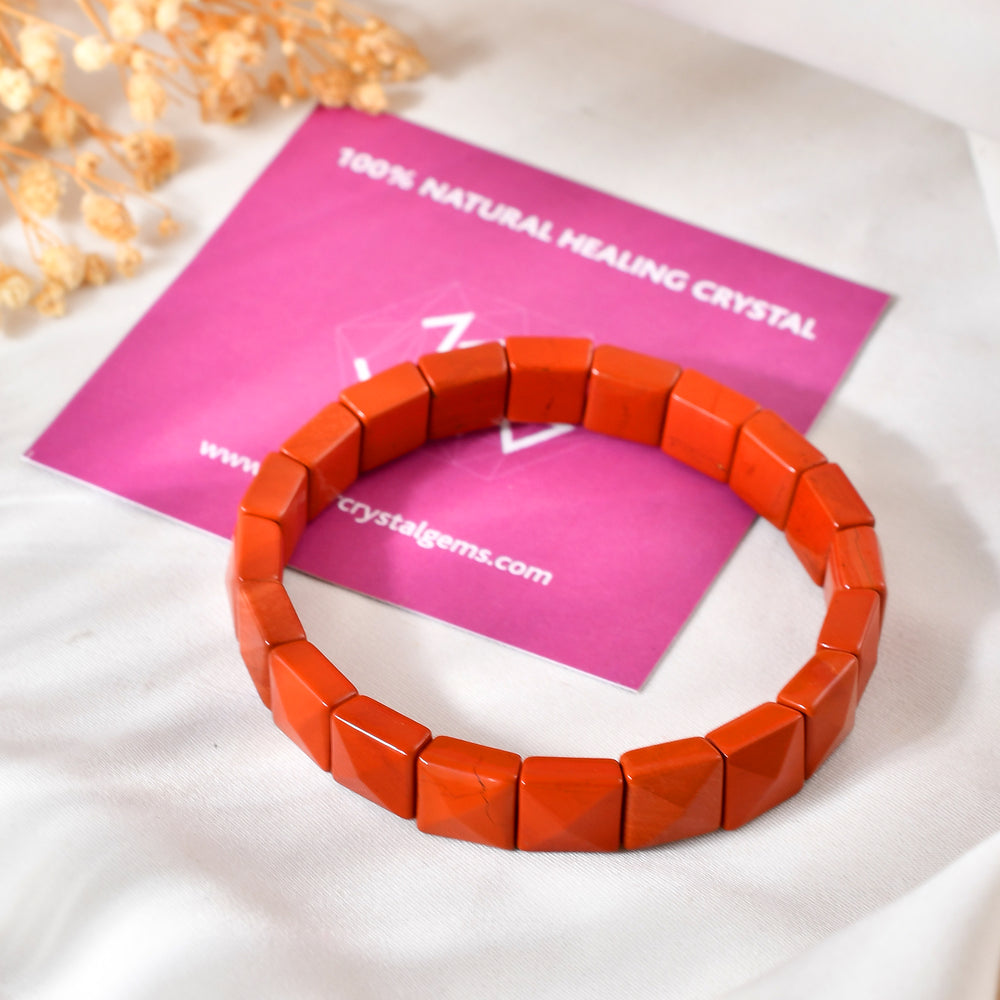 red jasper pyramid bracelet