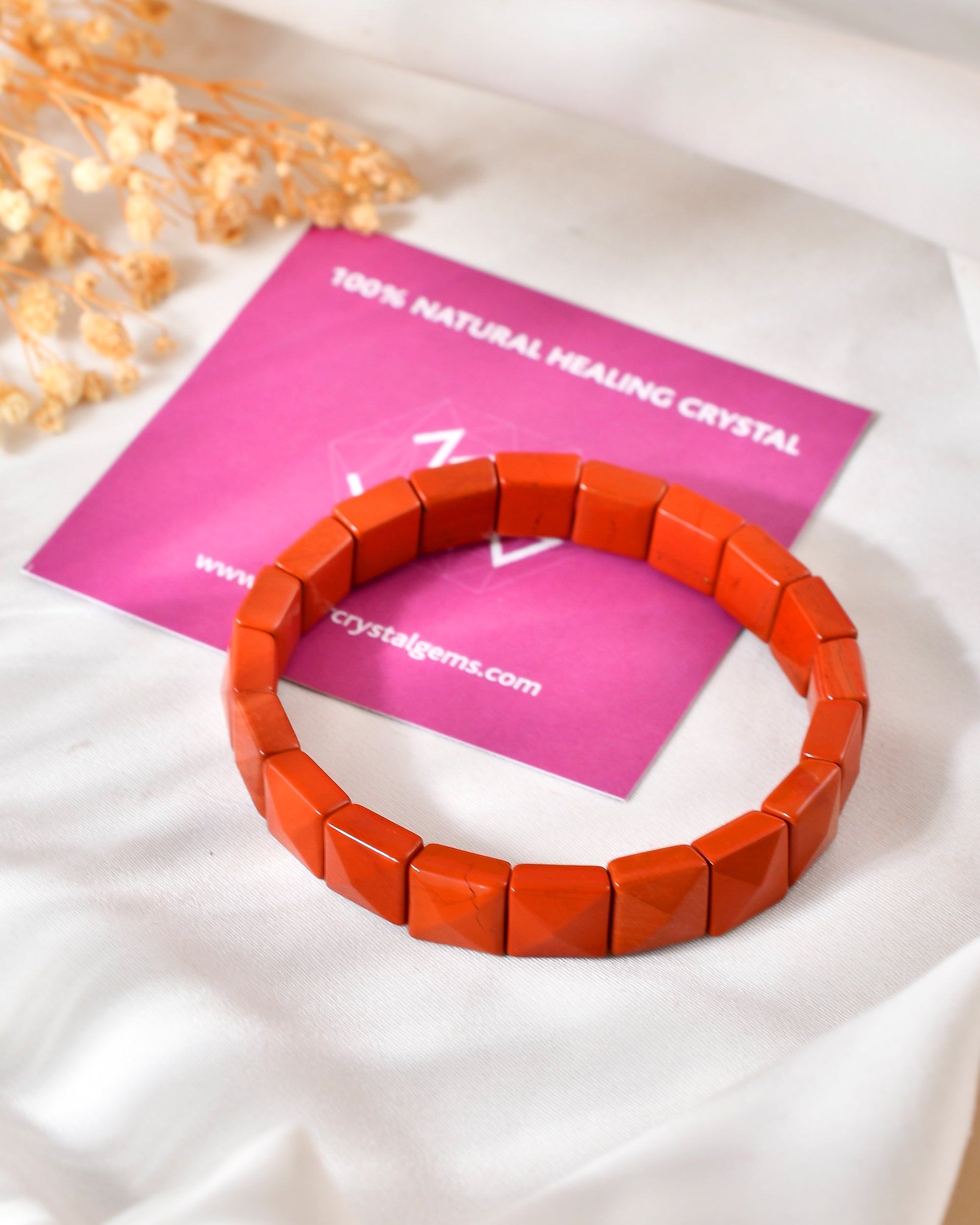 red jasper pyramid bracelet