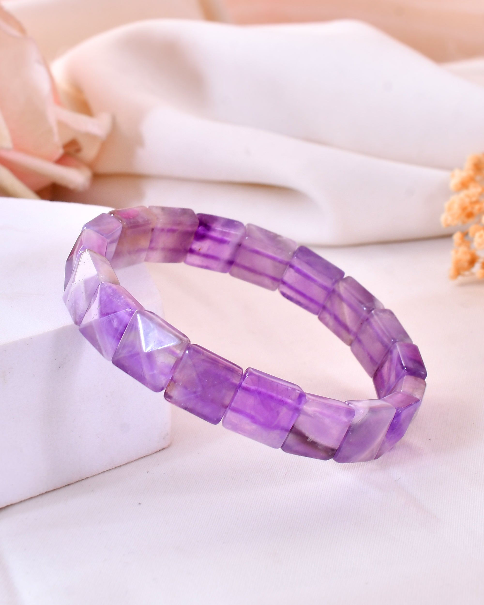 Amethyst Pyramid Bracelet