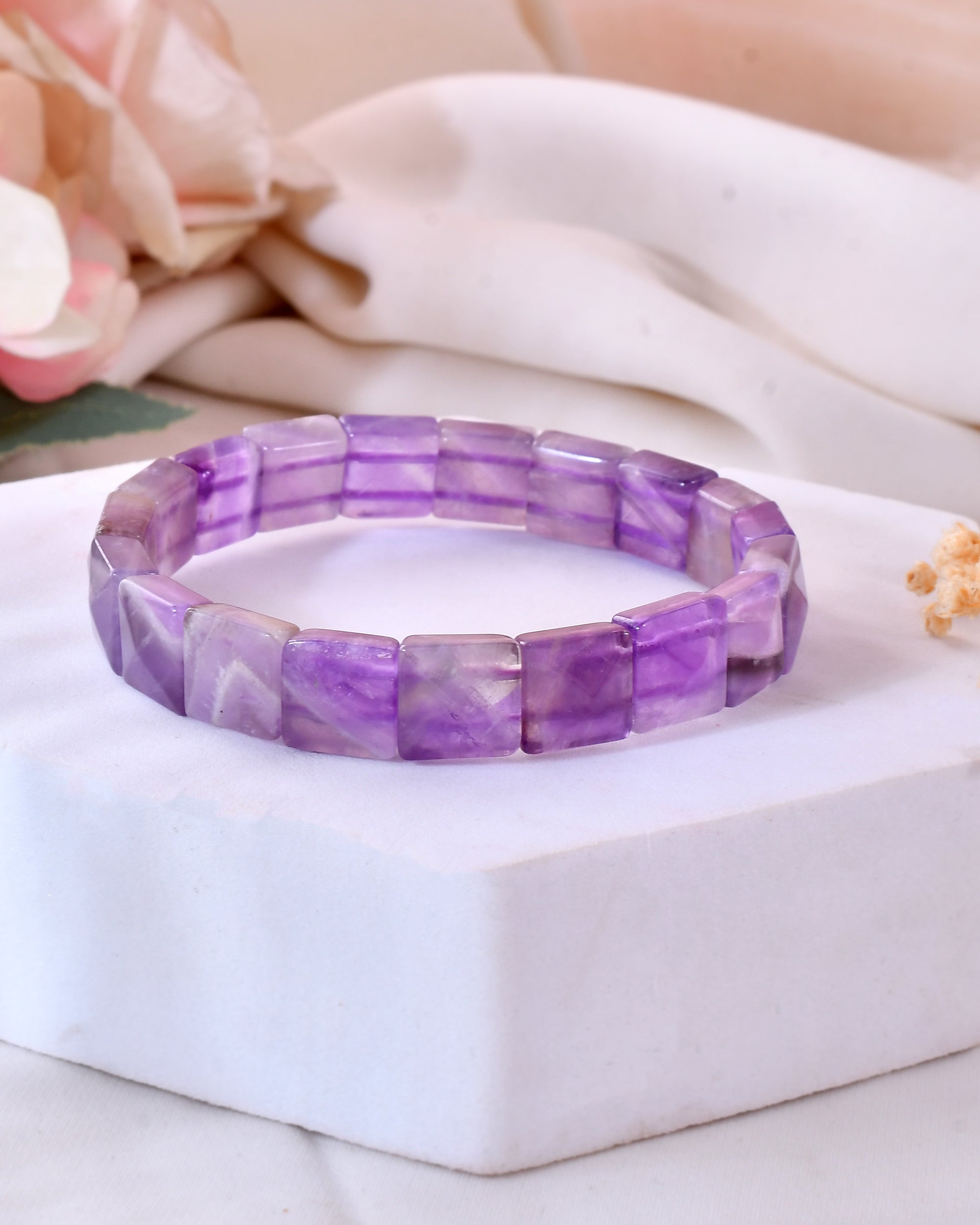 Amethyst Pyramid Bracelet