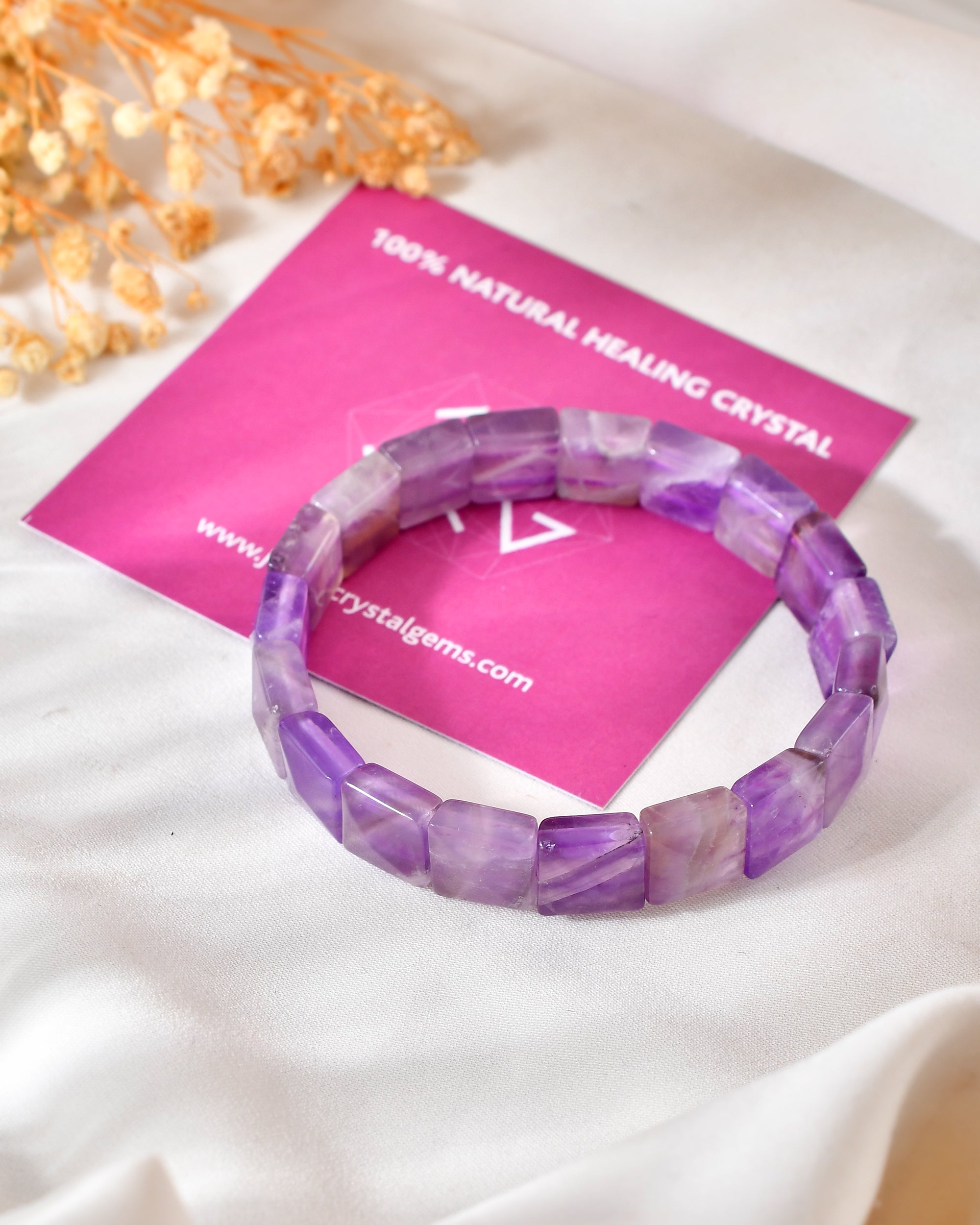 Amethyst Pyramid Bracelet