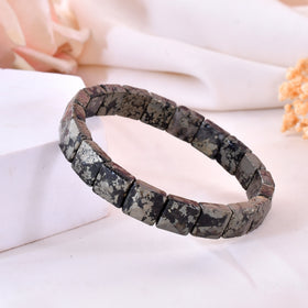 Apache Gold Pyramid Bracelet ( pyrite + tourmaline mix )