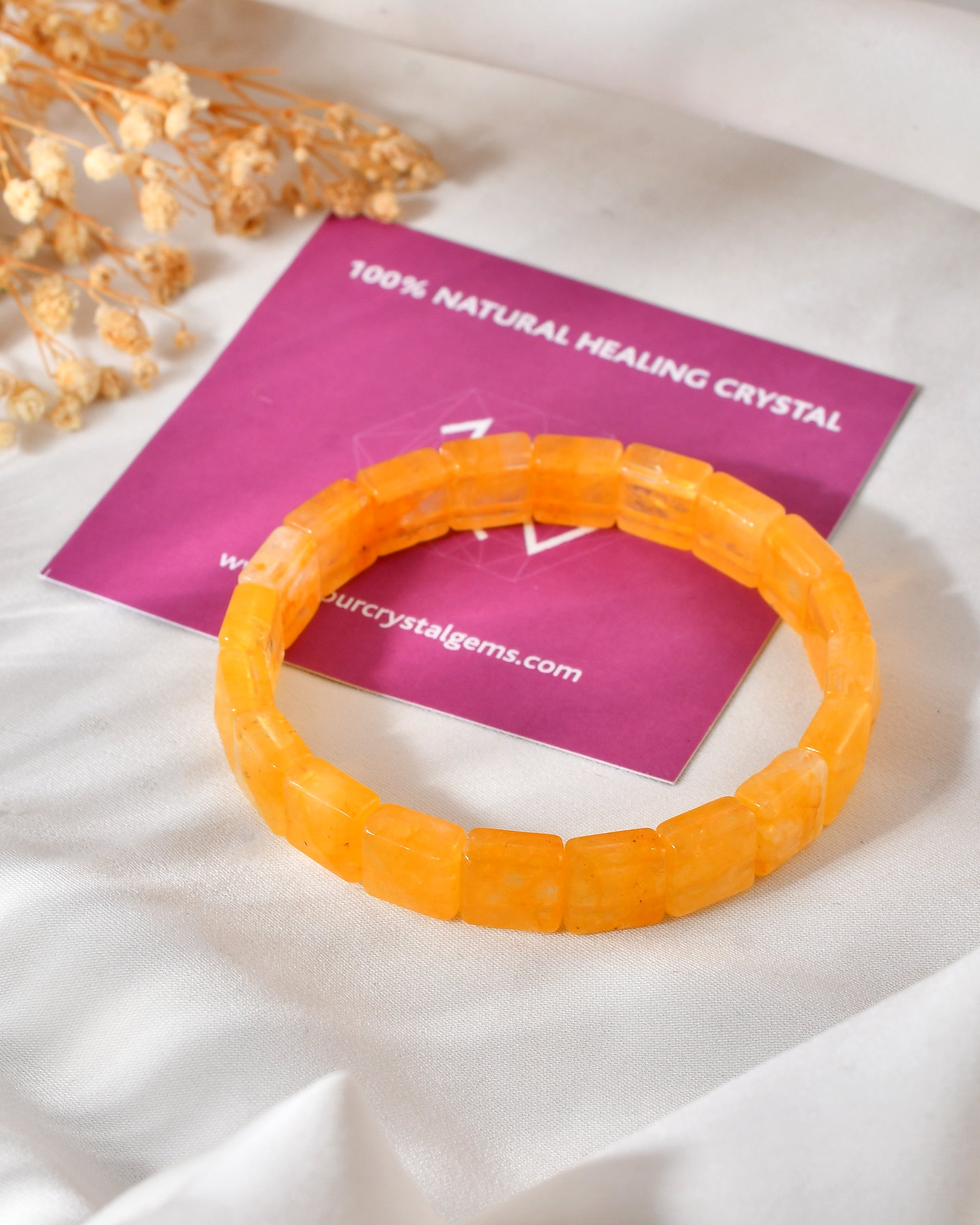 Golden Healer Quartz Pyramid Bracelet