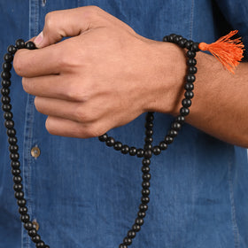Original Karungali Mala (Natural Ebony Wood) with Free Bracelet