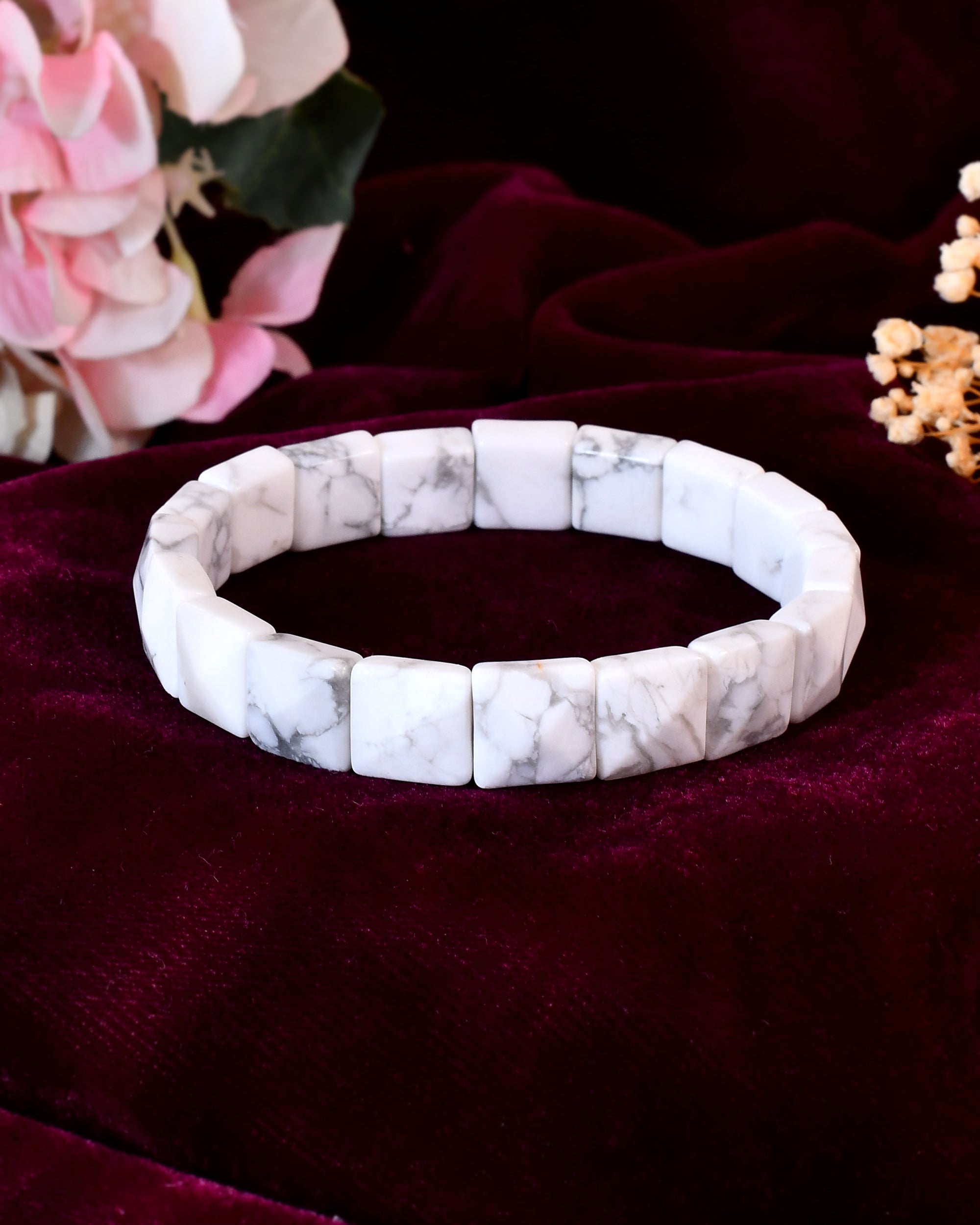 Howlite  Pyramid Bracelet