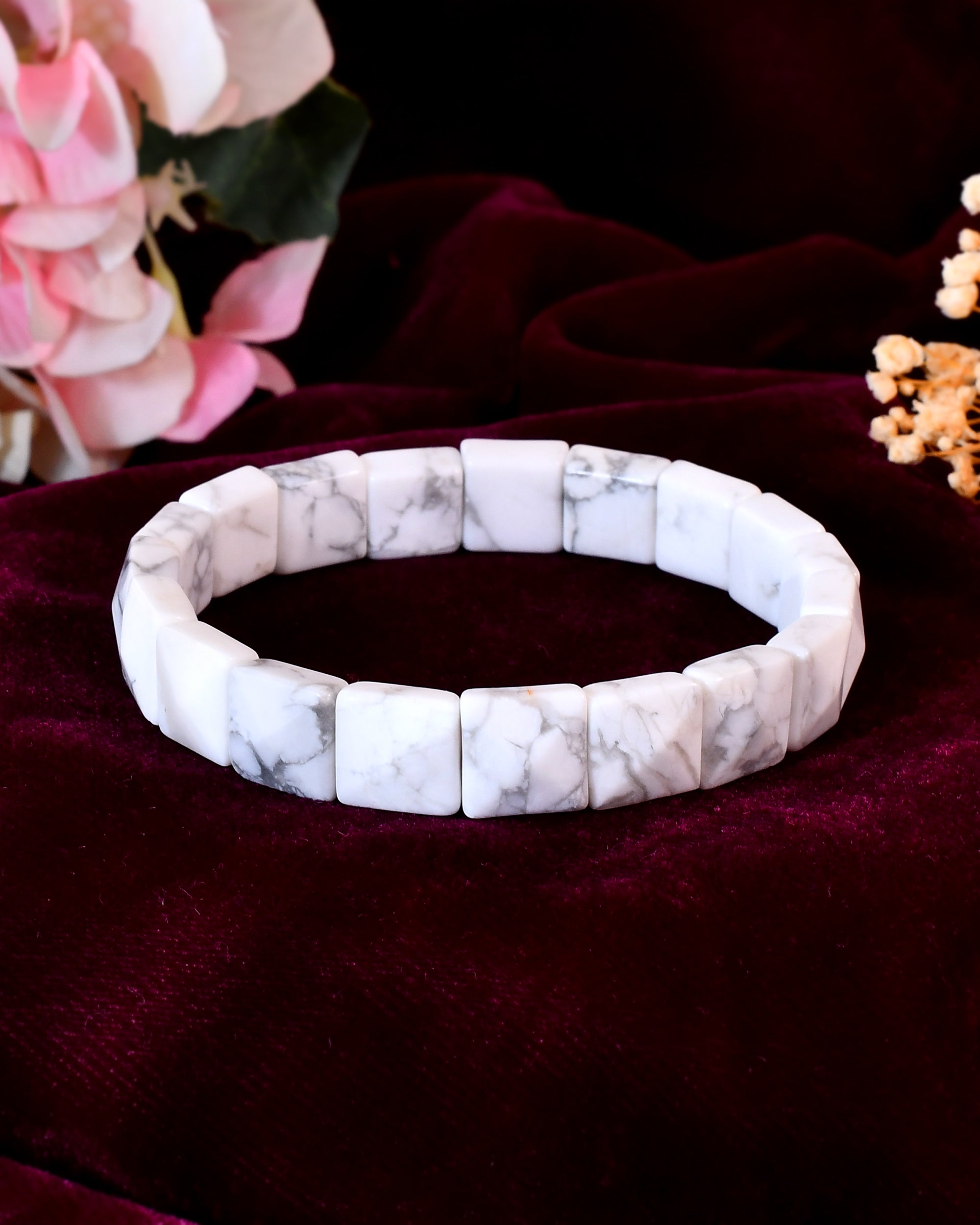 Howlite  Pyramid Bracelet