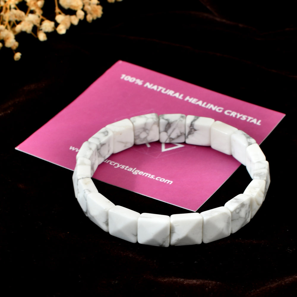 Howlite  Pyramid Bracelet