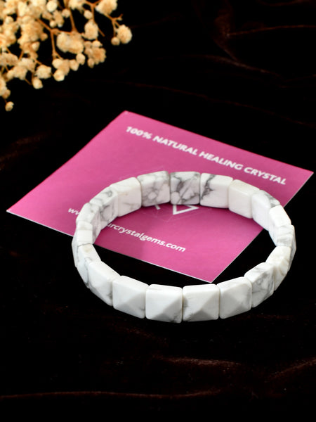 Howlite  Pyramid Bracelet