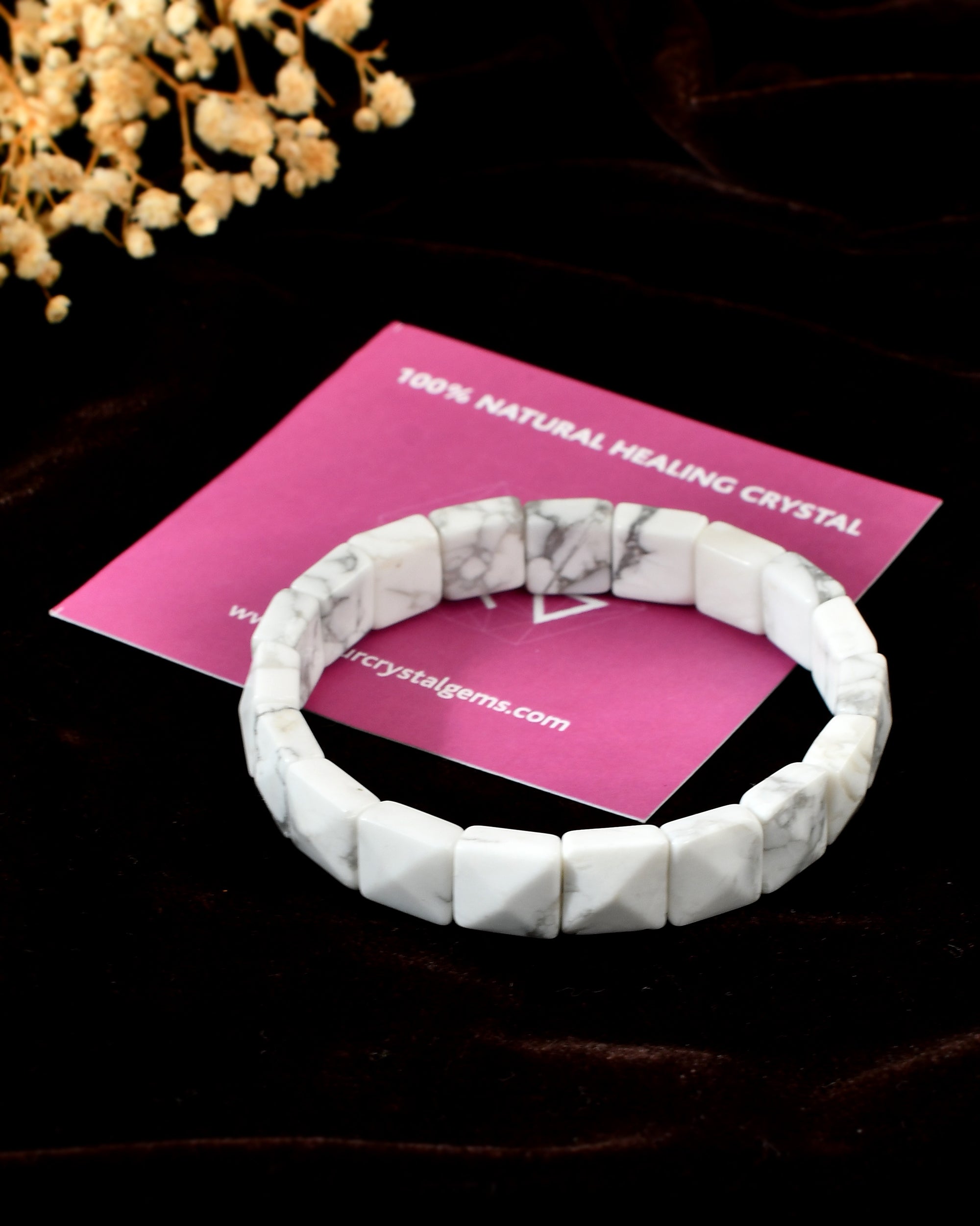 Howlite  Pyramid Bracelet