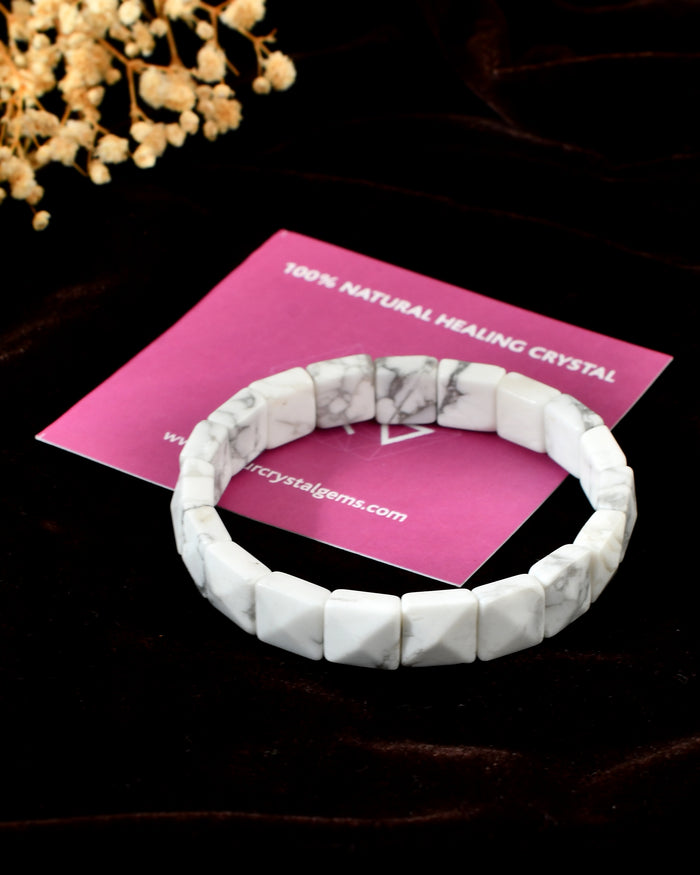 Howlite  Pyramid Bracelet
