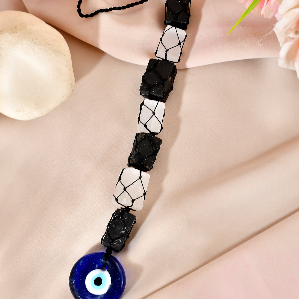 Nazar Protection Black Tourmaline Selenite Hanging