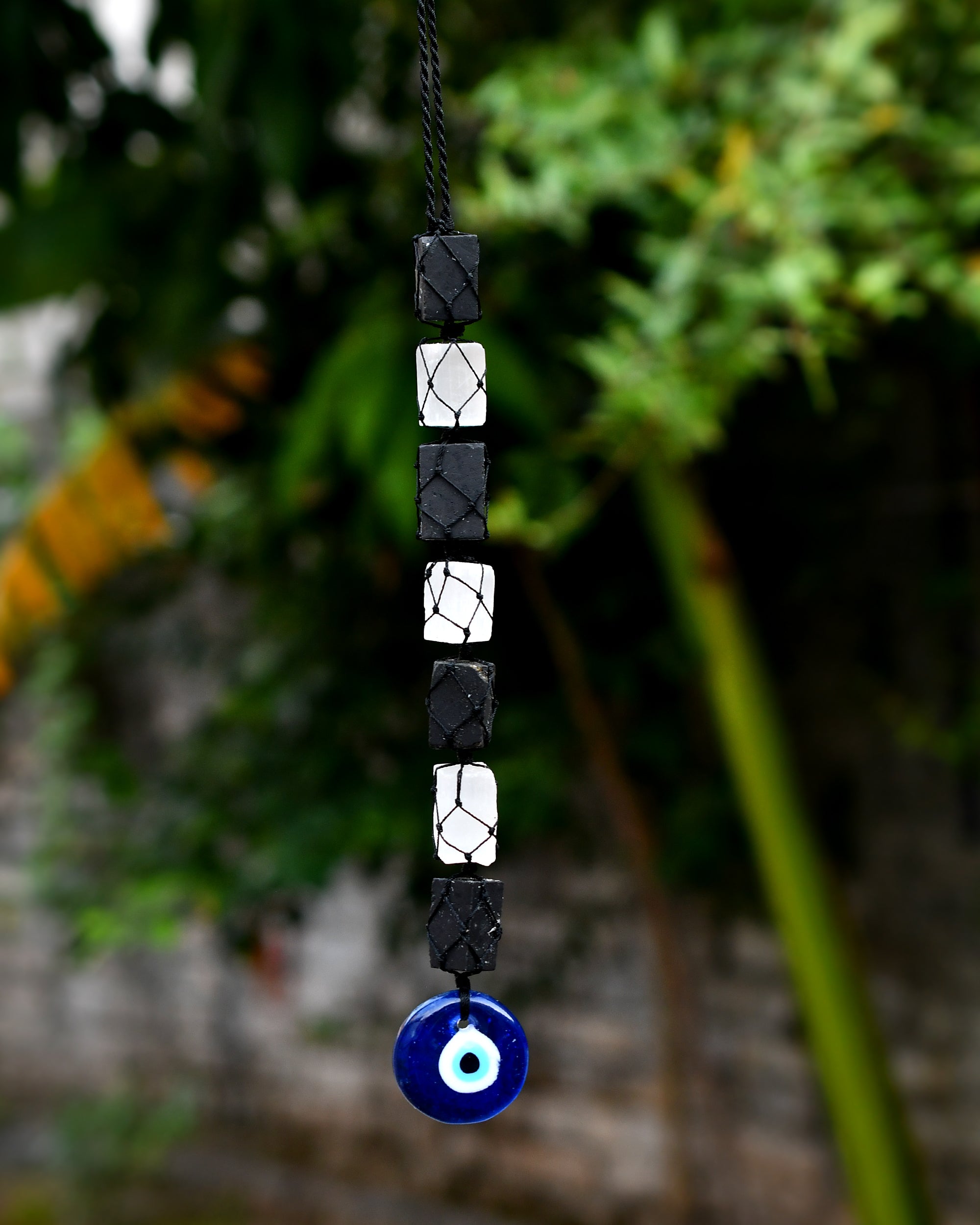 Nazar Protection Black Tourmaline Selenite Hanging