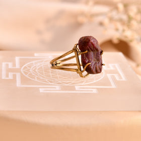 NATURAL RUBY RAW RING 100% Natural Gemstone