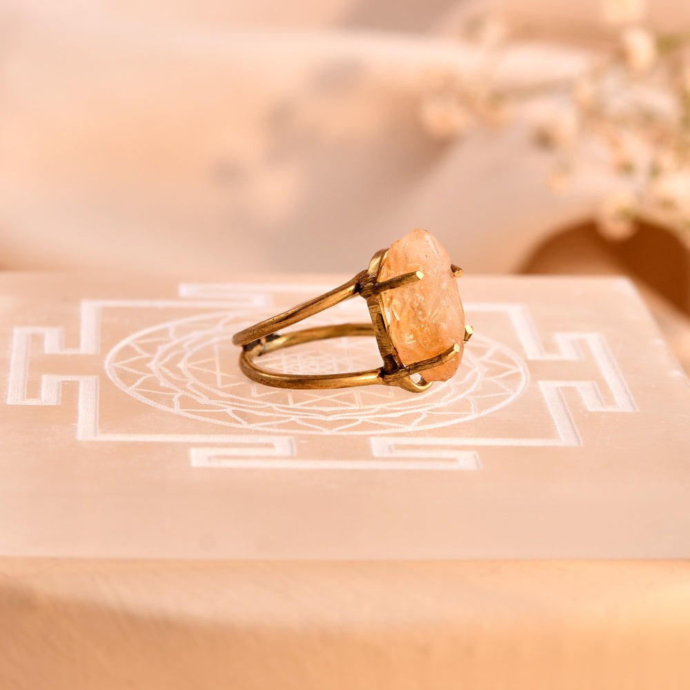 NATURAL CITRINE RAW RING 100% Natural Gemstone