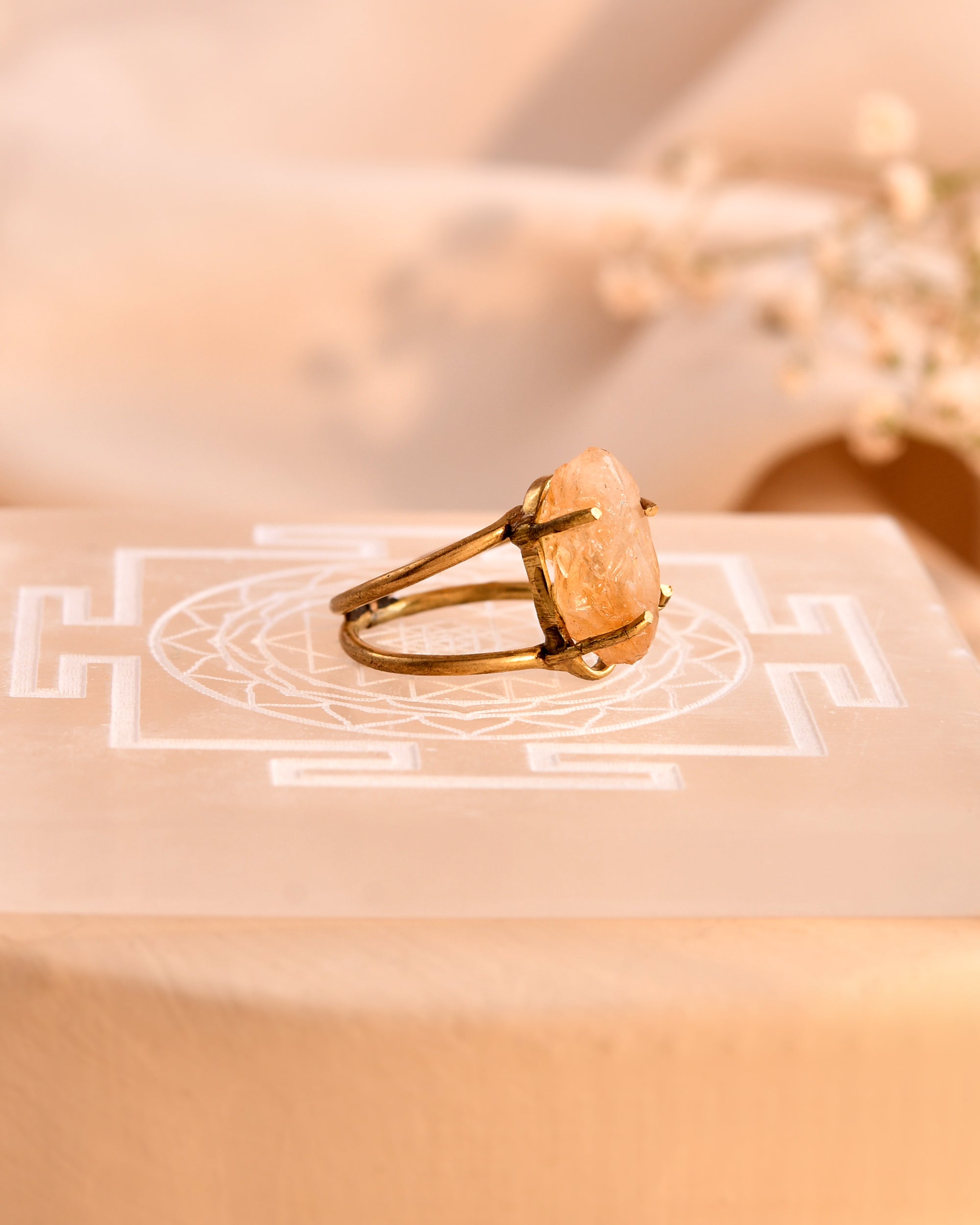 NATURAL CITRINE RAW RING 100% Natural Gemstone