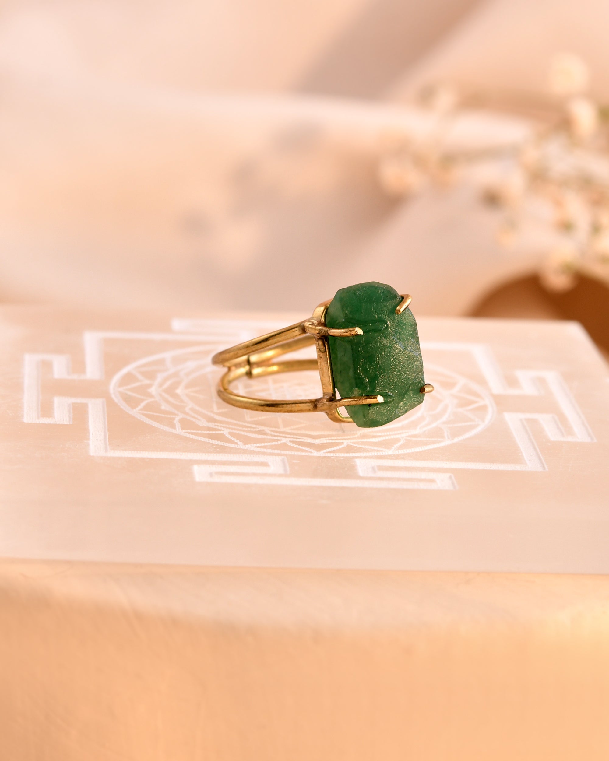 NATURAL GREEN JADE RAW RING 100% Natural Gemstone