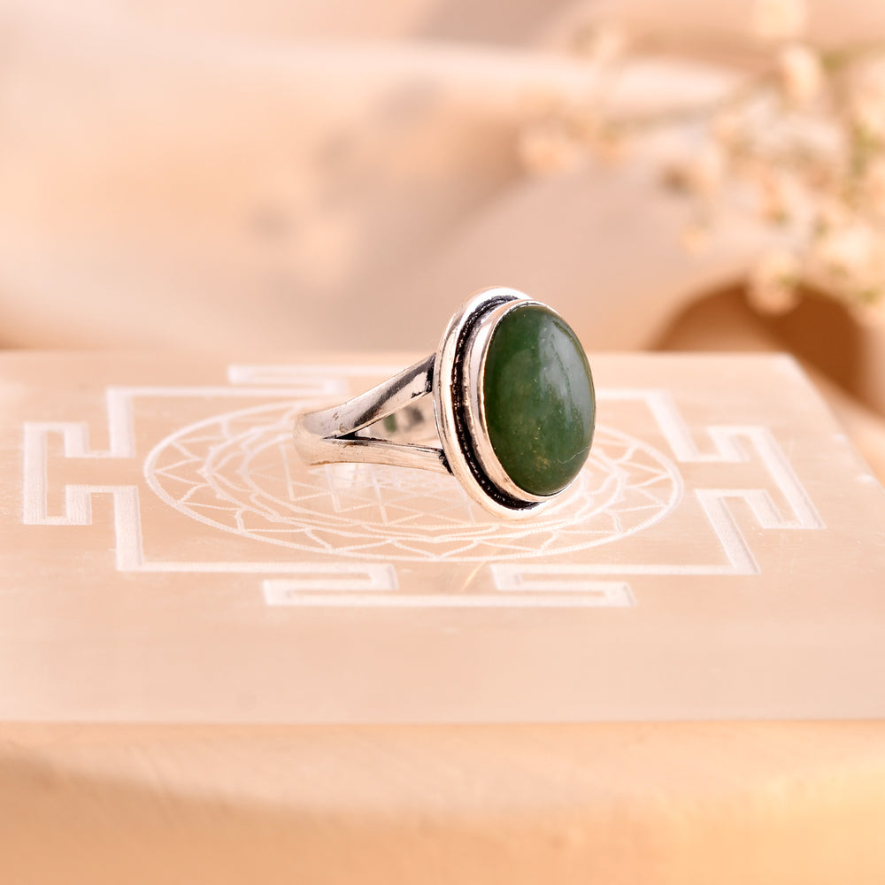 NATURAL GREEN JADE  RING 100% Natural Gemstone
